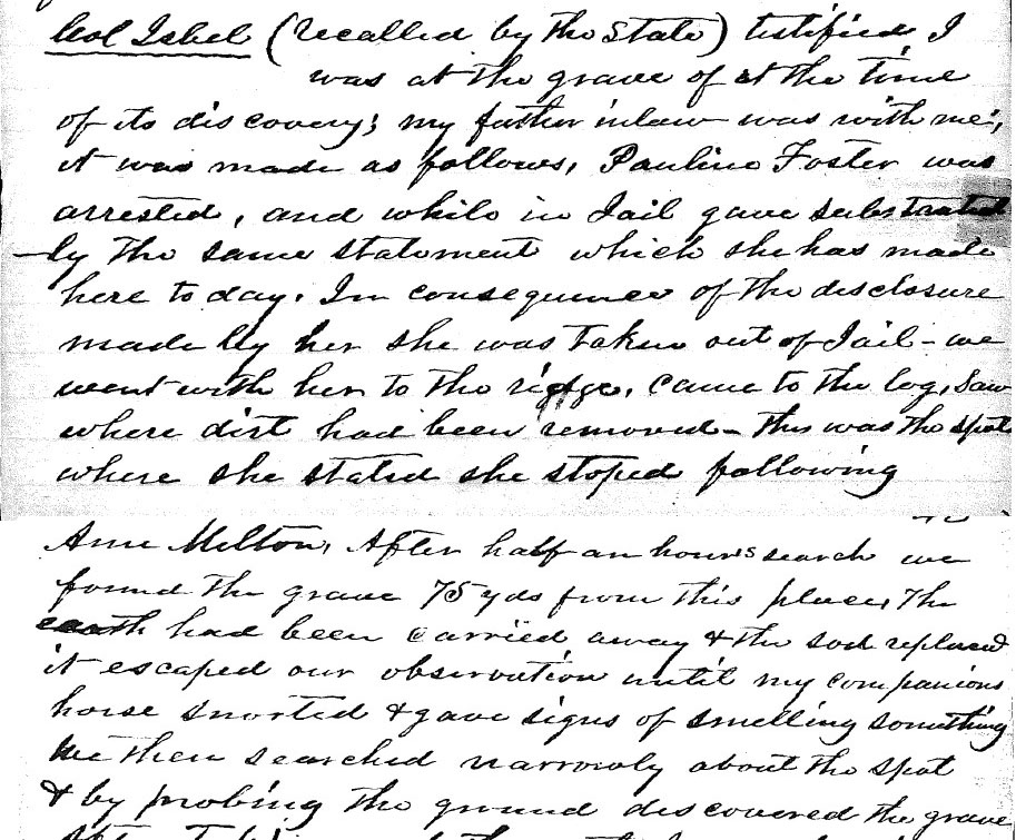 Discovery of grave testimony