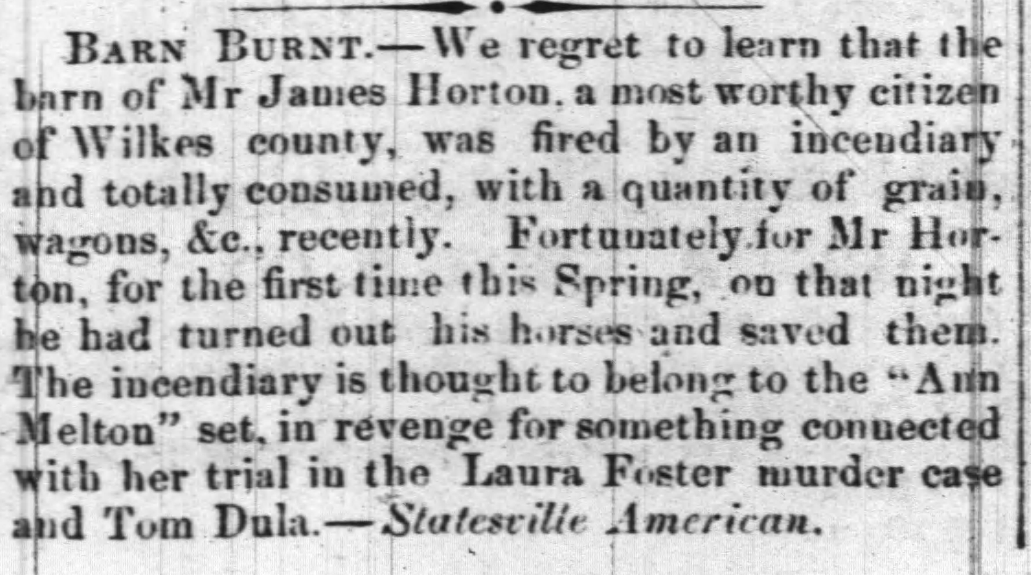 Barn burning article