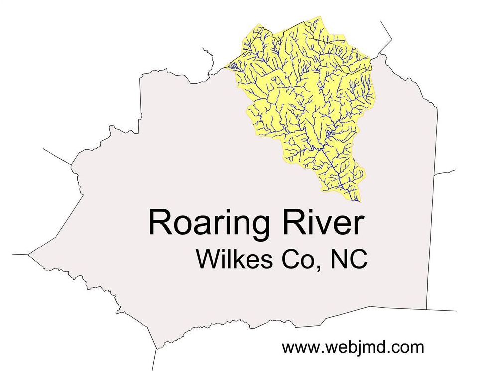 Maps of Roaring River, Wilkes Co, NC